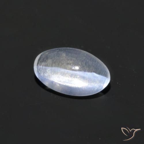 Sillimanita Olho de Gato Branco claro Natural 0.70ct, oval, Transparente