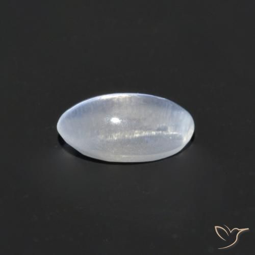 Sillimanita Olho de Gato Branco claro Natural 0.70ct, oval, Transparente