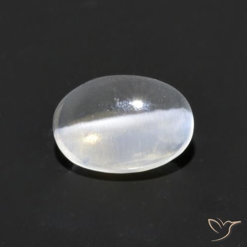 1.19ct Natural Branco claro Sillimanita Olho de Gato, oval, Transparente