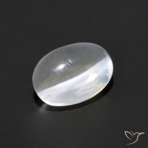 Sillimanita Olho de Gato Branco claro Natural 1.19ct, oval, Transparente