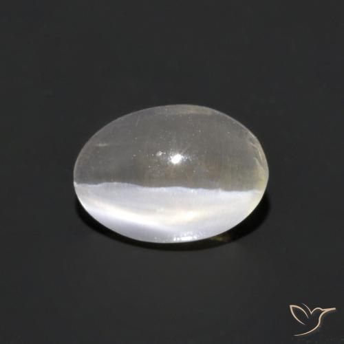 1.02ct Natural branco quente Sillimanita Olho de Gato, oval, Transparente