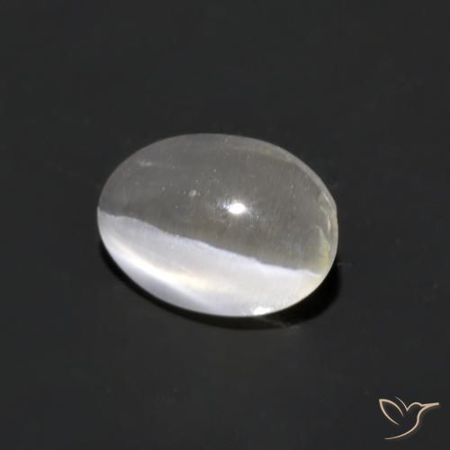 Sillimanita Olho de Gato branco quente Natural 1.02ct, oval, Transparente
