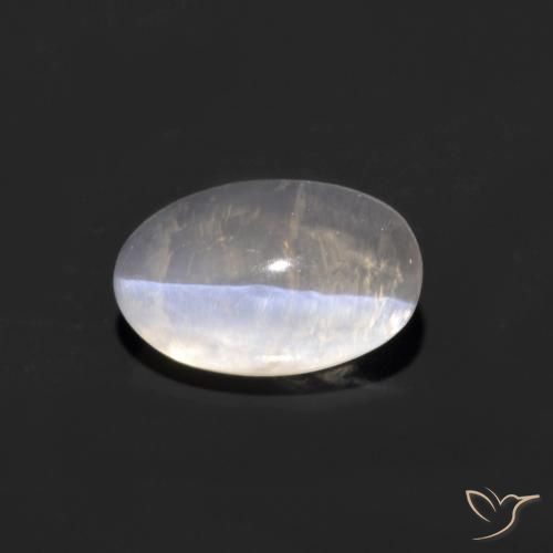 Sillimanita Olho de Gato Branco Natural 1.34ct, oval, Transparente