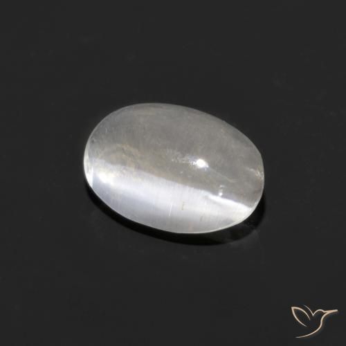 0.92ct Natural Branco Sillimanita Olho de Gato, oval, Transparente