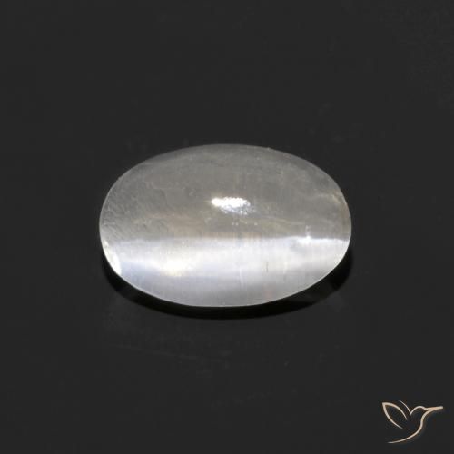 Sillimanita Olho de Gato Branco Natural 0.92ct, oval, Transparente