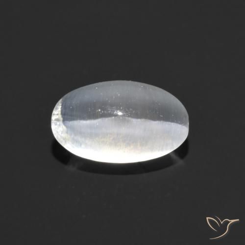 1.10ct Natural Branco Sillimanita Olho de Gato, oval, Transparente