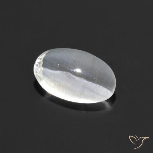 Sillimanita Olho de Gato Branco Natural 1.10ct, oval, Transparente