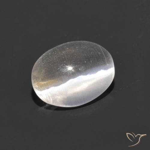 0.78ct Natural branco quente Sillimanita Olho de Gato, oval, Transparente