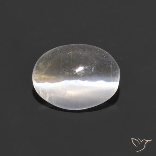 Sillimanita Olho de Gato branco quente Natural 0.78ct, oval, Transparente