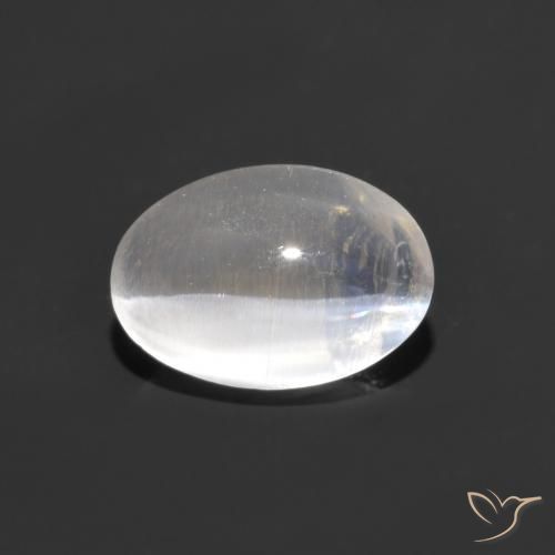 1.10ct Natural Branco Sillimanita Olho de Gato, oval, Transparente