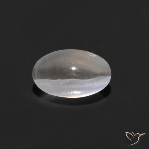 0.88ct Natural branco quente Sillimanita Olho de Gato, oval, Transparente