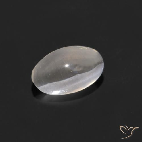 Sillimanita Olho de Gato branco quente Natural 0.88ct, oval, Transparente