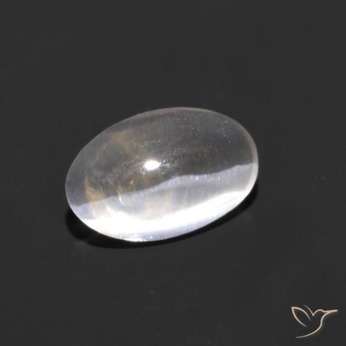 0.93ct Natural Branco claro Sillimanita Olho de Gato, oval, Transparente