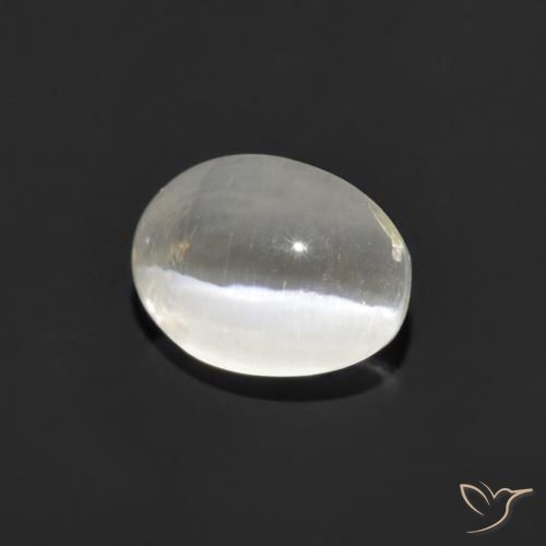 Sillimanita Olho de Gato branco quente Natural 1.07ct, oval, Transparente