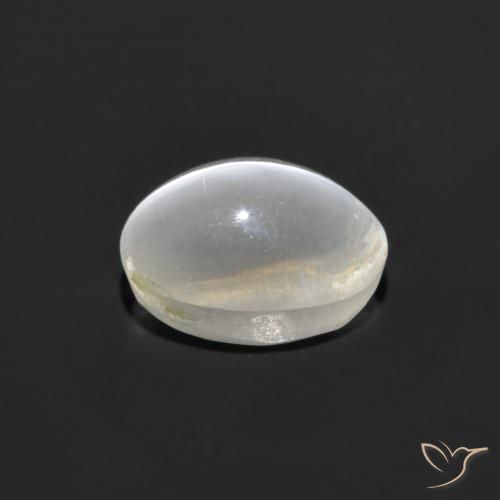 Sillimanita Olho de Gato branco quente Natural 1.07ct, oval, Transparente