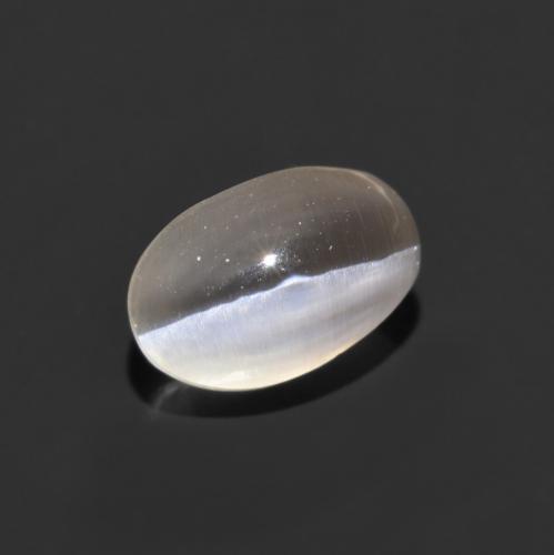 Sillimanita Olho de Gato branco quente Natural 1.21ct, Corte Oval, Transparente