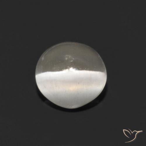 0.79ct Natural branco quente Sillimanita Olho de Gato, oval, Transparente