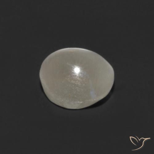 Sillimanita Olho de Gato branco quente Natural 0.79ct, oval, Transparente