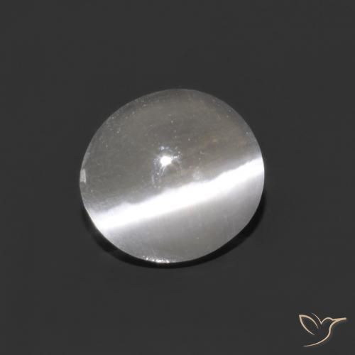 Sillimanita Olho de Gato Branco claro Natural 0.75ct, oval, Transparente