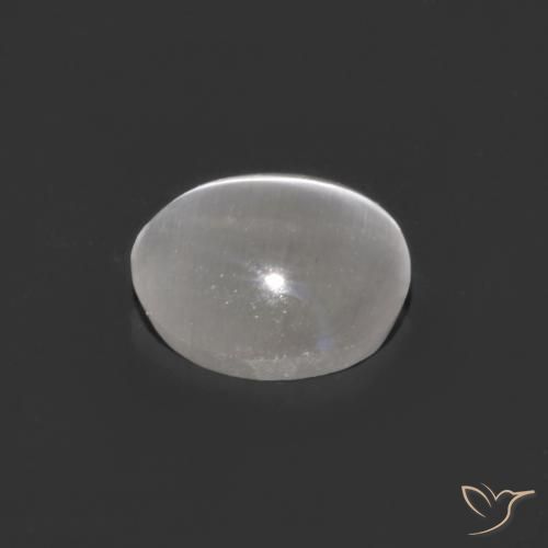Sillimanita Olho de Gato Branco claro Natural 0.75ct, oval, Transparente
