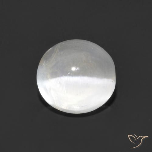 1.48ct Natural Branco claro Sillimanita Olho de Gato, oval, Transparente