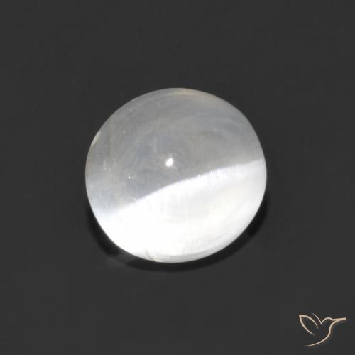 Sillimanita Olho de Gato Branco claro Natural 1.48ct, oval, Transparente