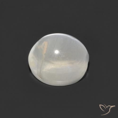 Sillimanita Olho de Gato Branco claro Natural 1.48ct, oval, Transparente
