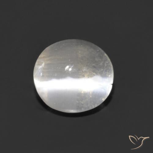 1.14ct Natural Branco claro Sillimanita Olho de Gato, oval, Transparente