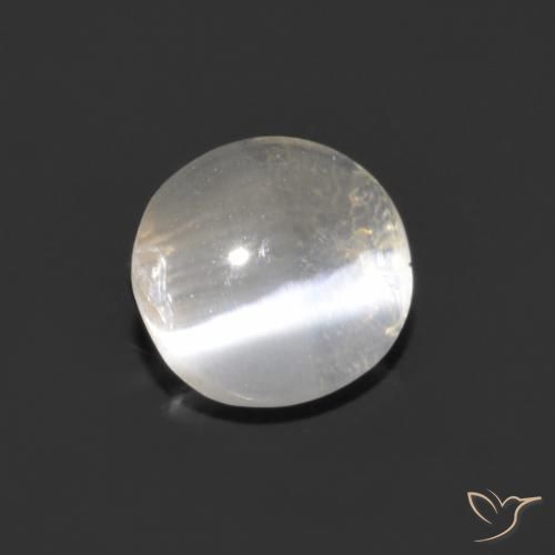 Sillimanita Olho de Gato Branco claro Natural 1.14ct, oval, Transparente