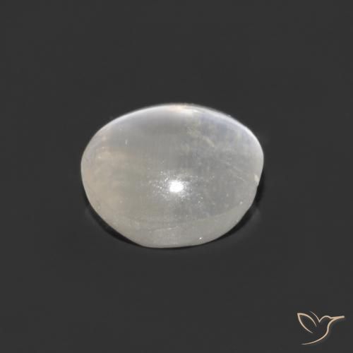 Sillimanita Olho de Gato Branco claro Natural 1.14ct, oval, Transparente