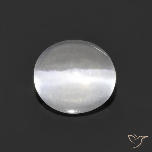 1.16ct Natural Branco claro Sillimanita Olho de Gato, oval, Transparente