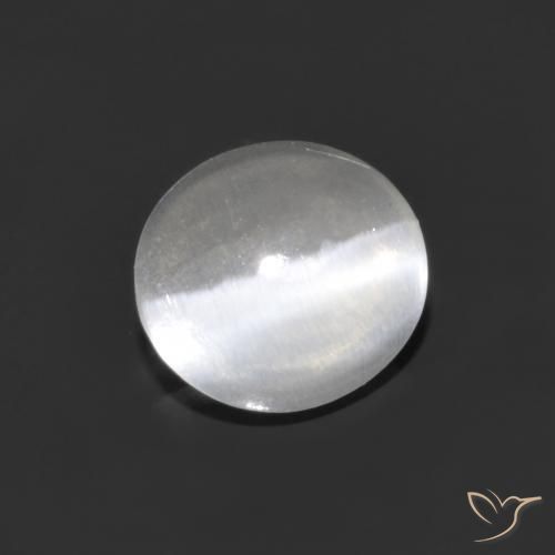 Sillimanita Olho de Gato Branco claro Natural 1.16ct, oval, Transparente