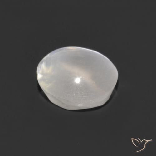 Sillimanita Olho de Gato Branco claro Natural 1.05ct, oval, Transparente
