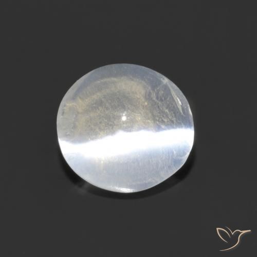 1.29ct Natural Branco claro Sillimanita Olho de Gato, oval, Transparente