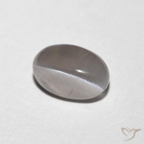 Sillimanita Olho de Gato Cinza muito claro Natural 0.99ct, oval, Transparente