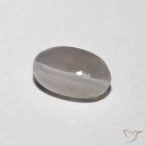 Sillimanita Olho de Gato Cinza muito claro Natural 1.06ct, oval, Transparente