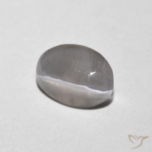 Sillimanita Olho de Gato Cinza muito claro Natural 0.73ct, oval, Transparente