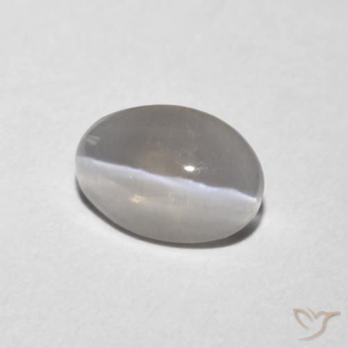 Sillimanita Olho de Gato Cinza muito claro Natural 1.02ct, oval, Transparente