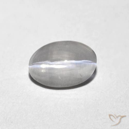 Sillimanita Olho de Gato Cinza muito claro Natural 0.82ct, oval, Transparente