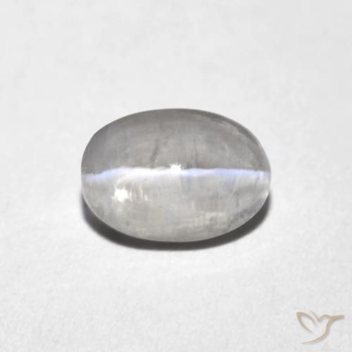 1.10ct Natural Cinza muito claro Sillimanita Olho de Gato, oval, Transparente