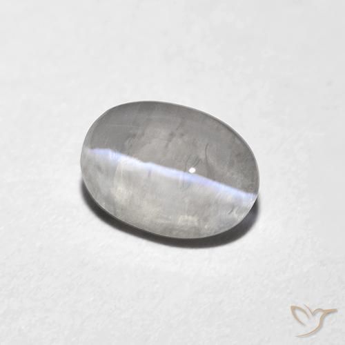 Sillimanita Olho de Gato Cinza muito claro Natural 1.10ct, oval, Transparente
