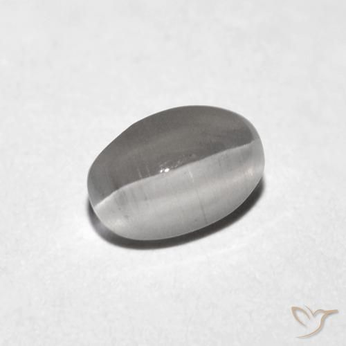 Sillimanita Olho de Gato Cinza muito claro Natural 0.85ct, oval, Transparente