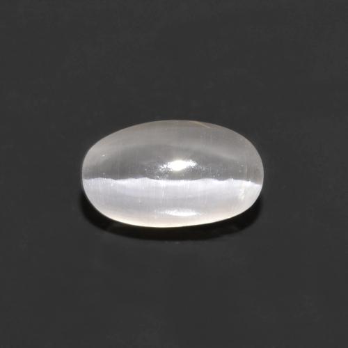 Sillimanite cat's eye cinza natural 0,76ct, corte oval, transparente