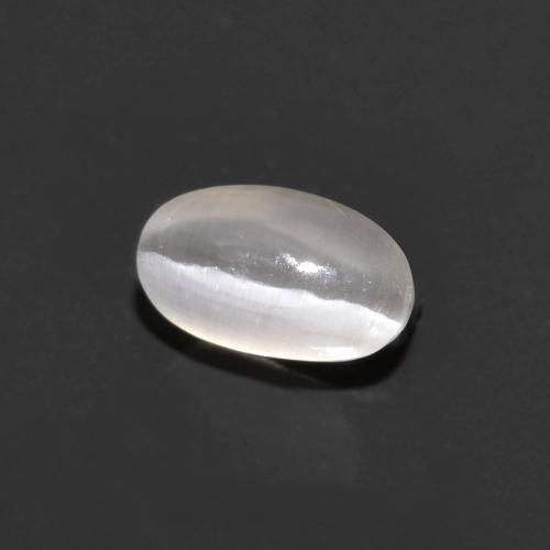 Sillimanite cat's eye cinza natural 0,76ct, corte oval, transparente