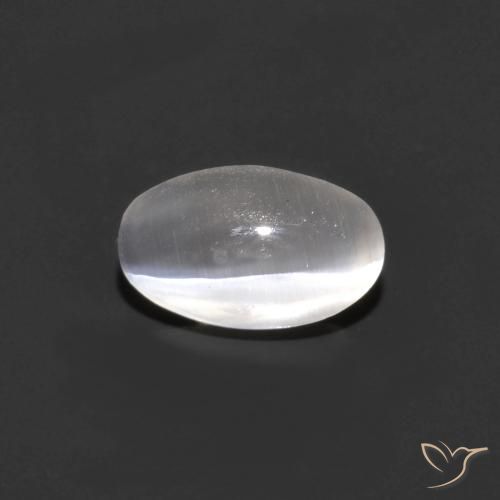 0.81ct Natural Cinza muito claro Sillimanita Olho de Gato, oval, Transparente