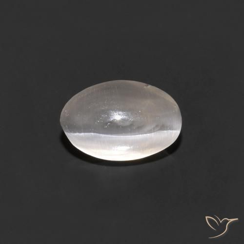 0.68ct Natural Cinza muito claro Sillimanita Olho de Gato, oval, Transparente