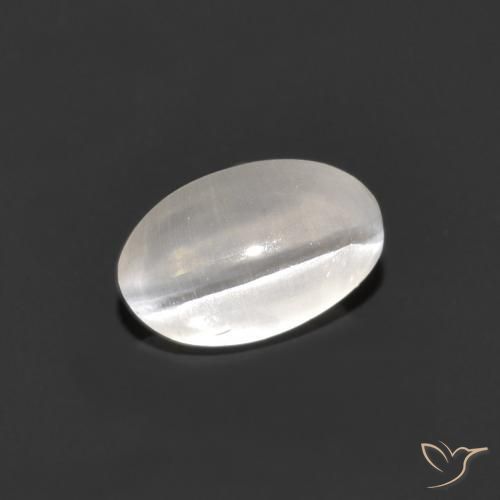 0.84ct Natural Cinza muito claro Sillimanita Olho de Gato, oval, Transparente