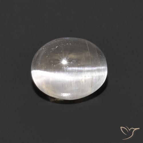0.98ct Natural Cinza muito claro Sillimanita Olho de Gato, oval, Transparente