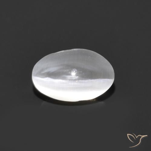 0.90ct Natural Cinza muito claro Sillimanita Olho de Gato, oval, Transparente