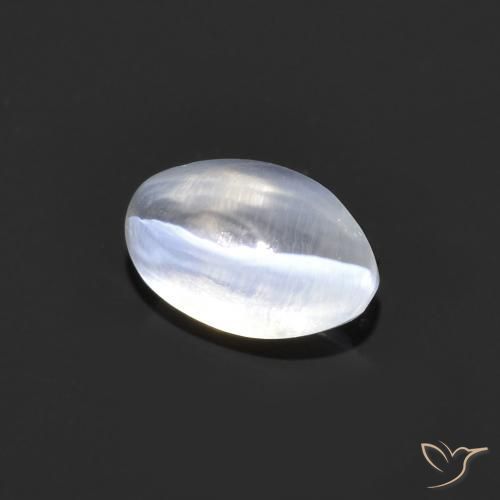 Sillimanita Olho de Gato Cinza muito claro Natural 1.20ct, oval, Transparente